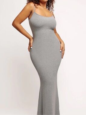 Popilush Gray Ribbed Maxi Dress Size Large